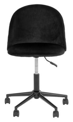 Yardville Black Velvet Fabric Swivel Office Chair