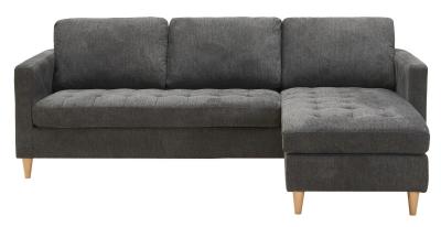 Firenze Grey Fabric Right Hand Facing Sofa With Natural Legs