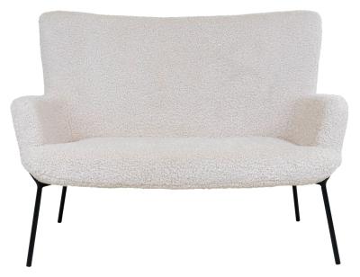 Glasgow White Fabric 2 Seater Sofa