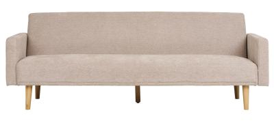 Kells Sand Fabric Click Clack Sofa Bed With Natural Legs