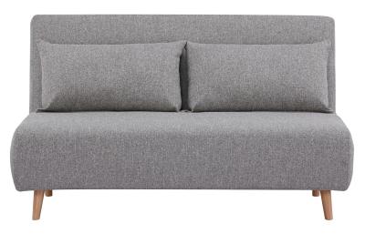 Marlow Grey Fabric 2 Seater Click Clack Sofa Bed With Natural Legs