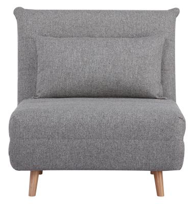 Marlow Grey Fabric Click Clack Sofa Bed With Natural Legs