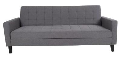 Milton Dark Grey Fabric Click Clack Sofa Bed With Black Legs