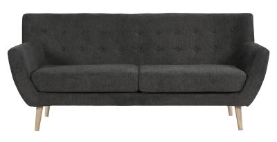 Monte Dark Grey Fabric 3 Seater Sofa