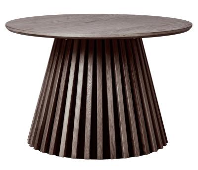 Osaka Smoked Oak Round Coffee Table Slatted Base