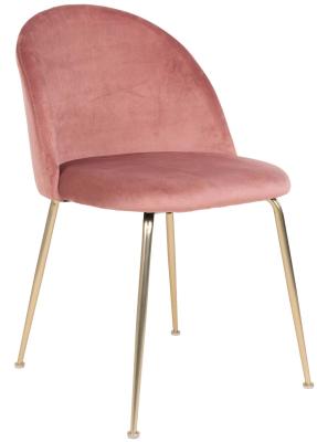 Set Of 2 Yardville Rose Velvet Fabric Dining Chair With Gold Legs