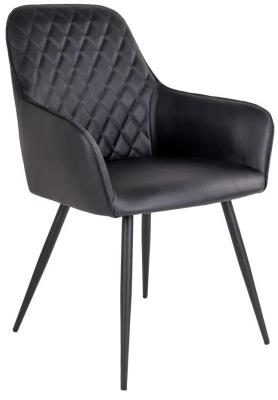 Set Of 2 Harbo Black Faux Leather Dining Chair