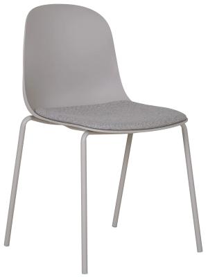 Set Of 2 Yalaha Light Grey Fabric Dining Chair