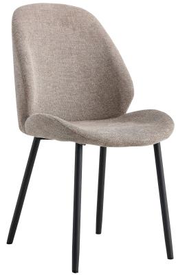 Set Of 2 Monte Carlo Stone Fabric Dining Chair With Black Legs