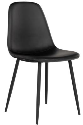 Set Of 2 Saronville Black Faux Leather Dining Chair