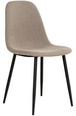 Set Of 2 Saronville Stone Fabric Dining Chair With Black Legs