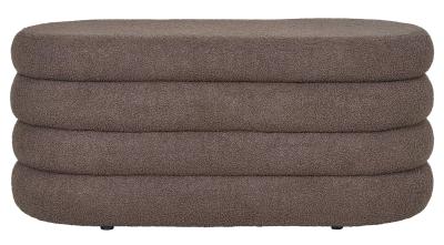 Product photograph of Dartford Brown Boucle Fabric Bench from Choice Furniture Superstore