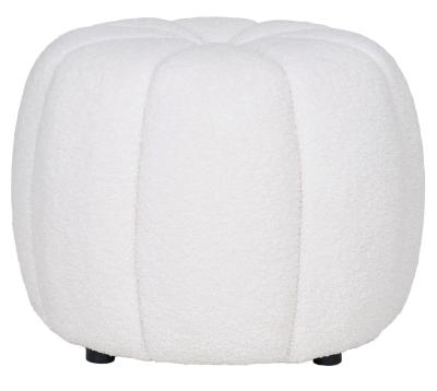 Rushworth Off-White Fabric Pouf