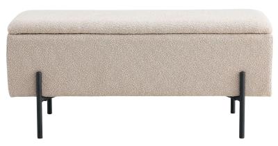 Product photograph of Watford Beige Boucle Fabric Bench from Choice Furniture Superstore