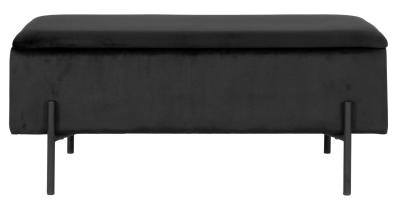 Product photograph of Watford Black Velvet Fabric Bench from Choice Furniture Superstore