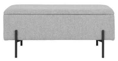 Product photograph of Watford Light Grey Fabric Bench from Choice Furniture Superstore