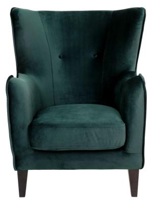 Campo Dark Green Velvet Fabric Armchair