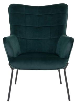 Glasgow Green Velvet Fabric Armchair