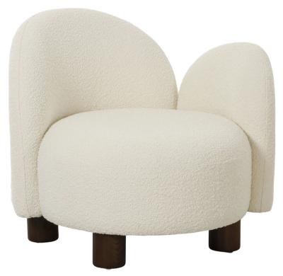 Product photograph of Honolulu White Boucle Fabric Right Hand Facing Lounge Chair from Choice Furniture Superstore