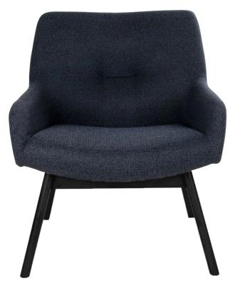 Product photograph of Halltown Dark Blue Fabric Lounge Chair With Black Legs from Choice Furniture Superstore