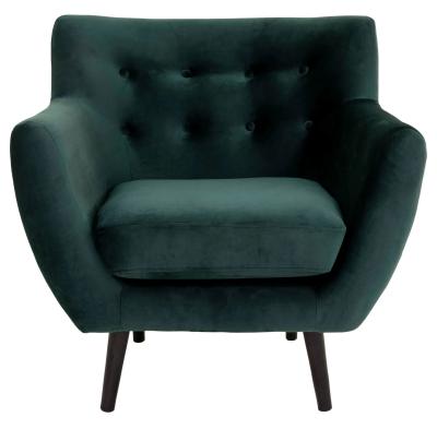 Monte Green Velvet Fabric Armchair