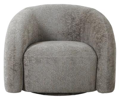 Valletta Dark Grey Fabric Swivel Lounge Chair