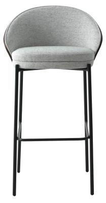 Set Of 2 Canelas Light Grey Fabric Barstool