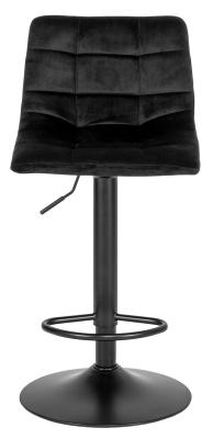 Set Of 2 Timmonsville Black Velvet Fabric Barstool