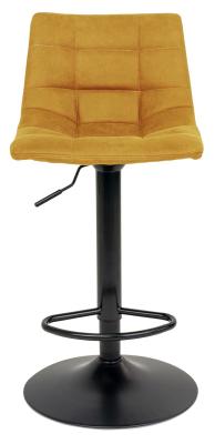 Set Of 2 Timmonsville Mustard Yellow Velvet Fabric Barstool