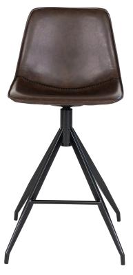 Set Of 2 Monaco Brown Faux Leather Barstool