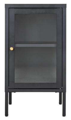 Product photograph of Yukon Glass And Black Metal 1 Door Cabinet from Choice Furniture Superstore