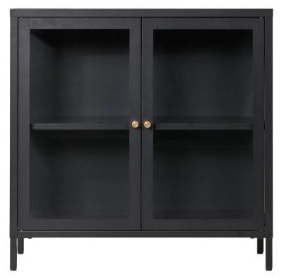 Product photograph of Yukon Glass And Black Metal 2 Door Cabinet from Choice Furniture Superstore
