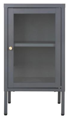 Product photograph of Yukon Glass And Grey Metal 1 Door Cabinet from Choice Furniture Superstore