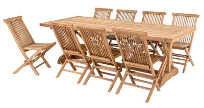 Volos Natural Outdoor Garden Dining Set With 8 Toledo Chairs