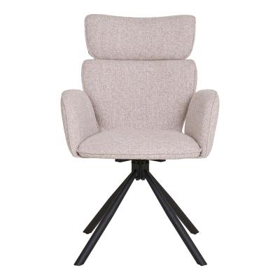 2 X Cordoba Light Grey Fabric Swivel Dining Chair