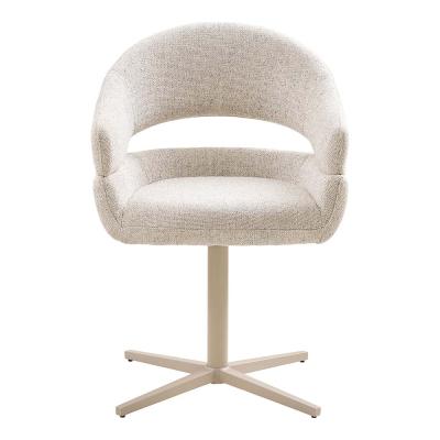 2 X Dover Beige Fabric Swivel Dining Chair