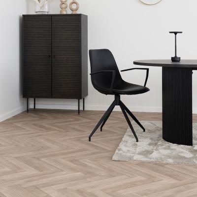 2 X Monaco Black Faux Leather Swivel Dining Chair
