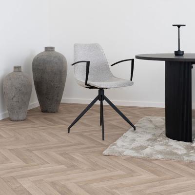 2 X Monaco Light Grey Fabric Swivel Dining Chair