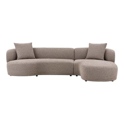 Kingston Brown Fabric Lounge Sofa Rhf