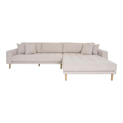 Lido Beige Fabric Lounge Sofa Rhf