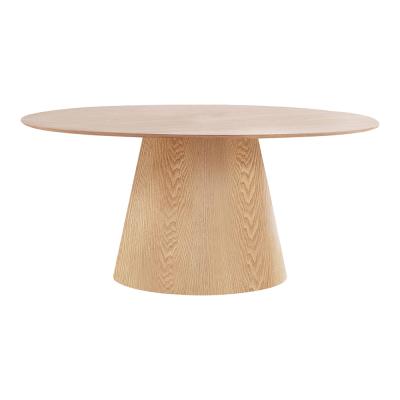 Bolton Natural Wood 6 Seater Oval Pedestal Dining Table 160cm