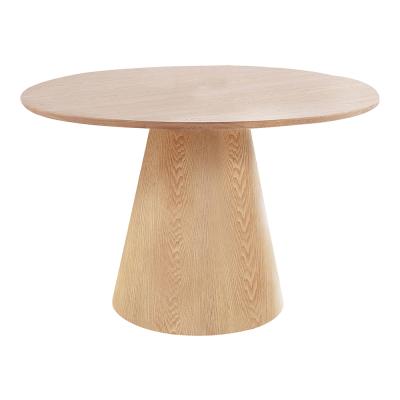 Bolton Natural Wood 4 Seater Round Pedestal Dining Table 120cm