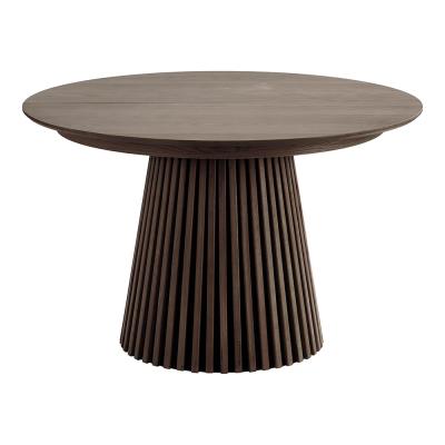 Osaka Smoked Oak 4 8 Seater Extending Round Dining Table With Slatted Base 120cm 200cm