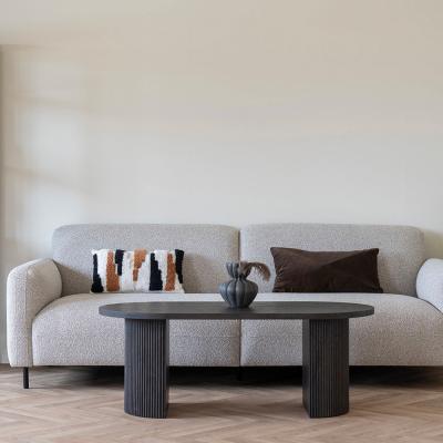 Boavista Dark Wood Fluted Oval Coffee Table