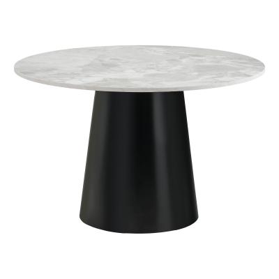 Brito Grey Marble Effect 4 Seater Round Pedestal Dining Table 120cm