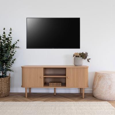 Nikko Pine Wood Fluted 2 Door Curved Tv Unit