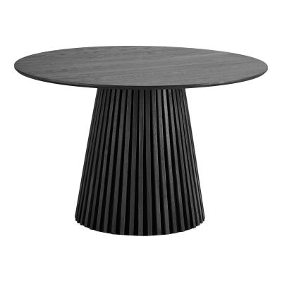Osaka Black Oak 4 Seater Round Dining Table With Slatted Base