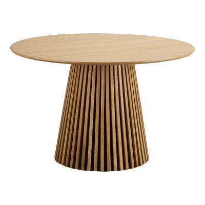 Osaka Natural 4 Seater Round Dining Table With Slatted Base