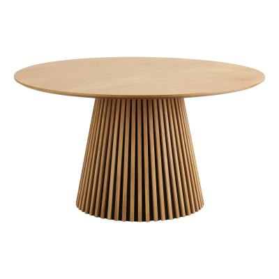 Osaka Oak 6 Seater Round Dining Table With Slatted Base