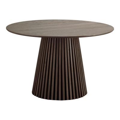 Osaka Smoked Oak 4 Seater Round Dining Table With Slatted Base